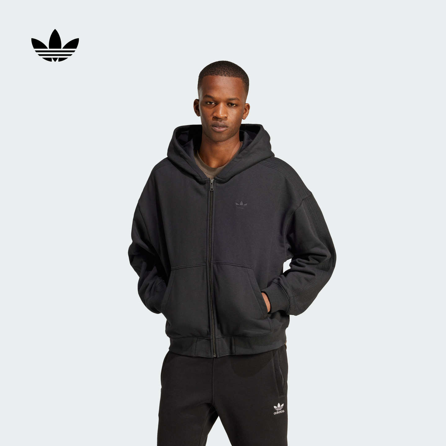 阿迪达斯三叶草男子连帽夹克外套