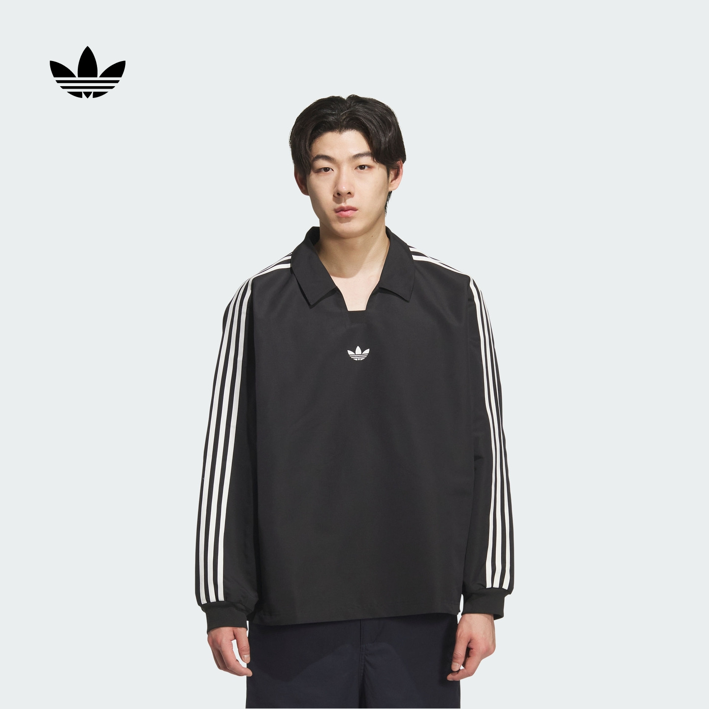 运动长袖POLO衫男女秋季新款adidas阿迪达斯三叶草KF9602