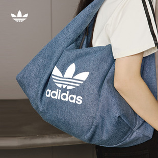 「云朵包」牛仔风大容量运动挎包女子adidas阿迪达斯官方三叶草