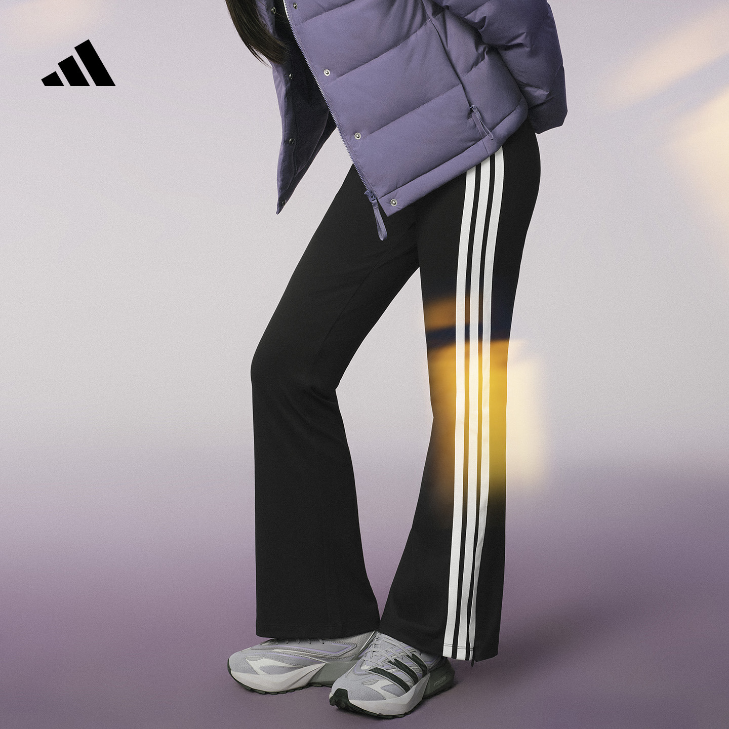 速干休闲高腰紧身运动喇叭裤女装adidas阿迪达斯官方轻运动KC0072