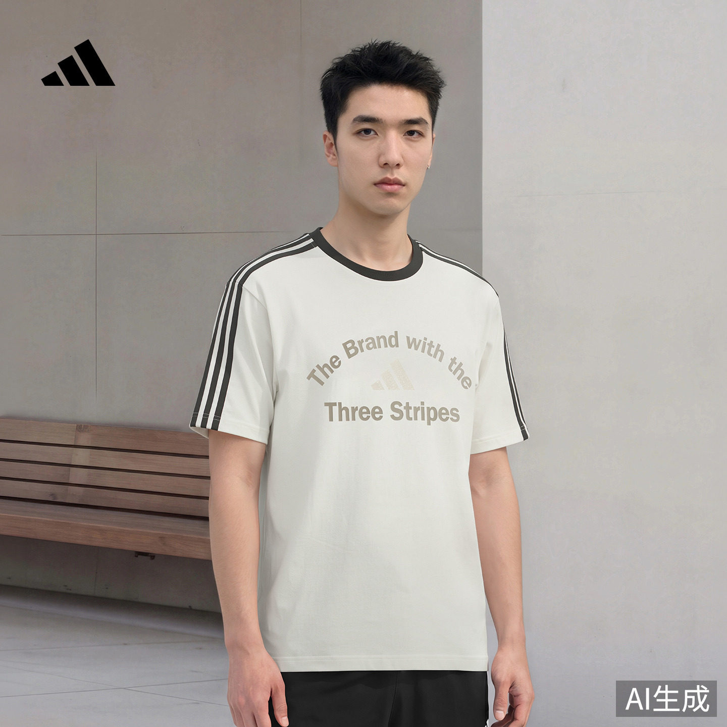 休闲宽松运动印花短袖T恤男装adidas阿迪达斯官方轻运动