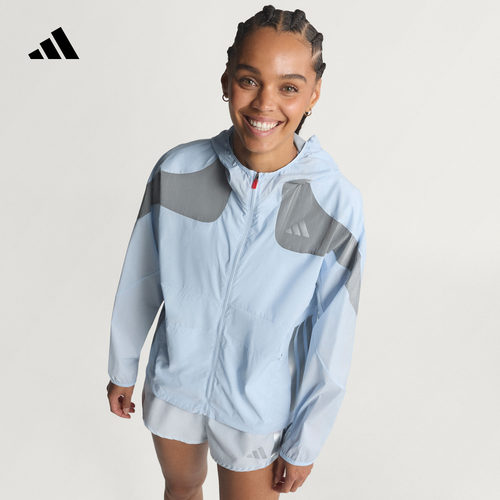 阿迪达斯女跑步运动连帽卫衣