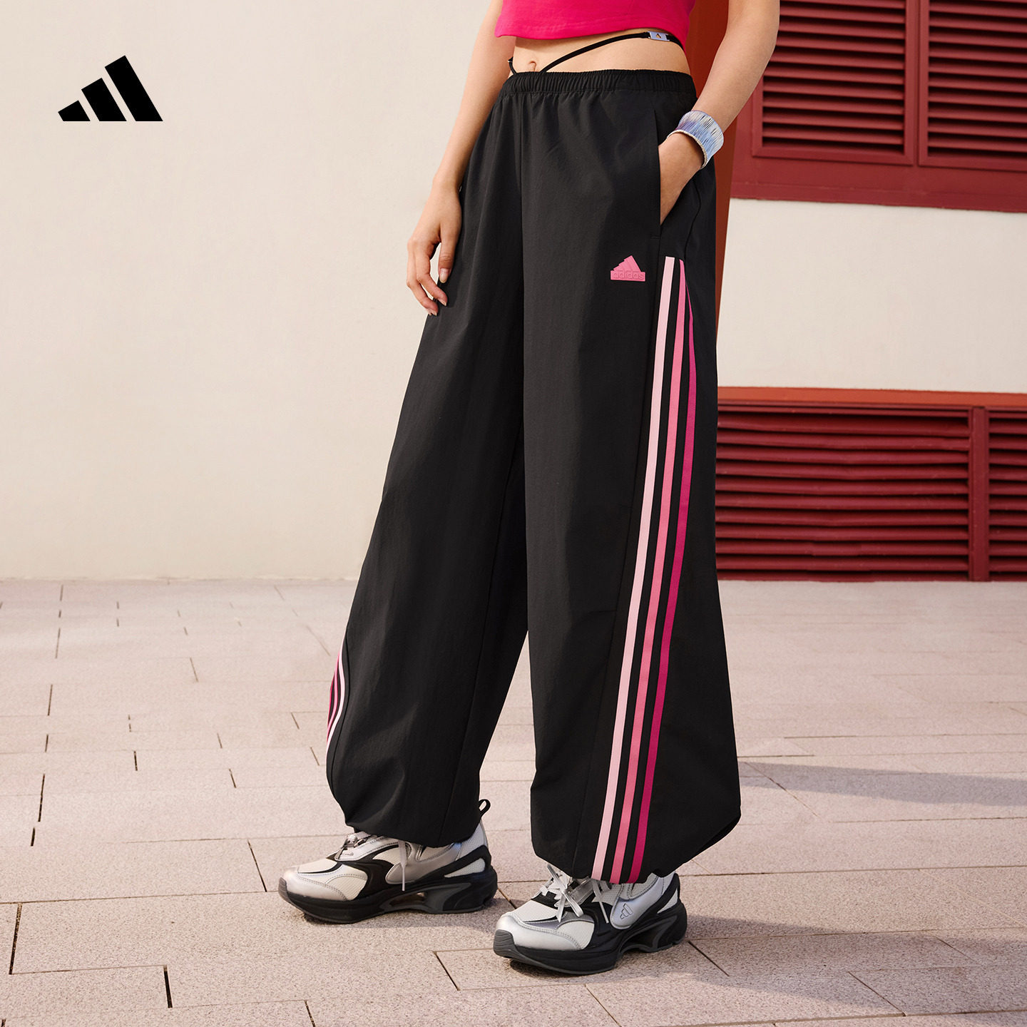 休闲速干宽松香蕉裤扭扭裤女装adidas阿迪达斯官方轻运动