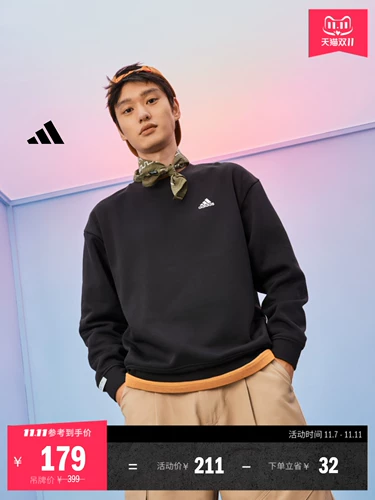 Adidas, утепленный лонгслив для влюбленных, комплект, осенняя спортивная рубашка, оверсайз