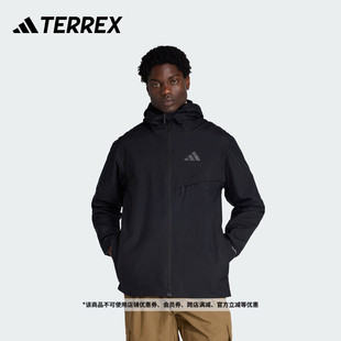 adidas阿迪达斯TERREX 防风防水透湿耐磨户外运动连帽冲锋衣男新款