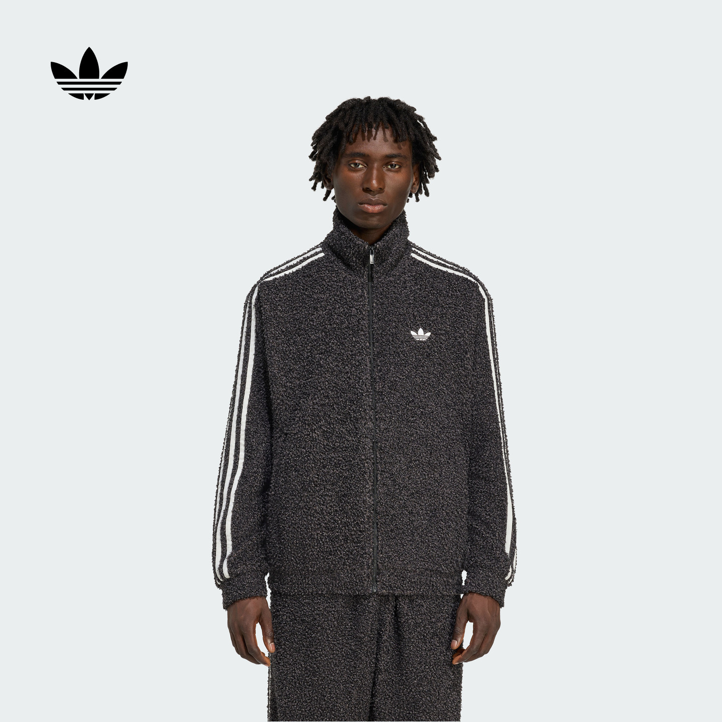 阿迪达斯三叶草男毛绒夹克外套