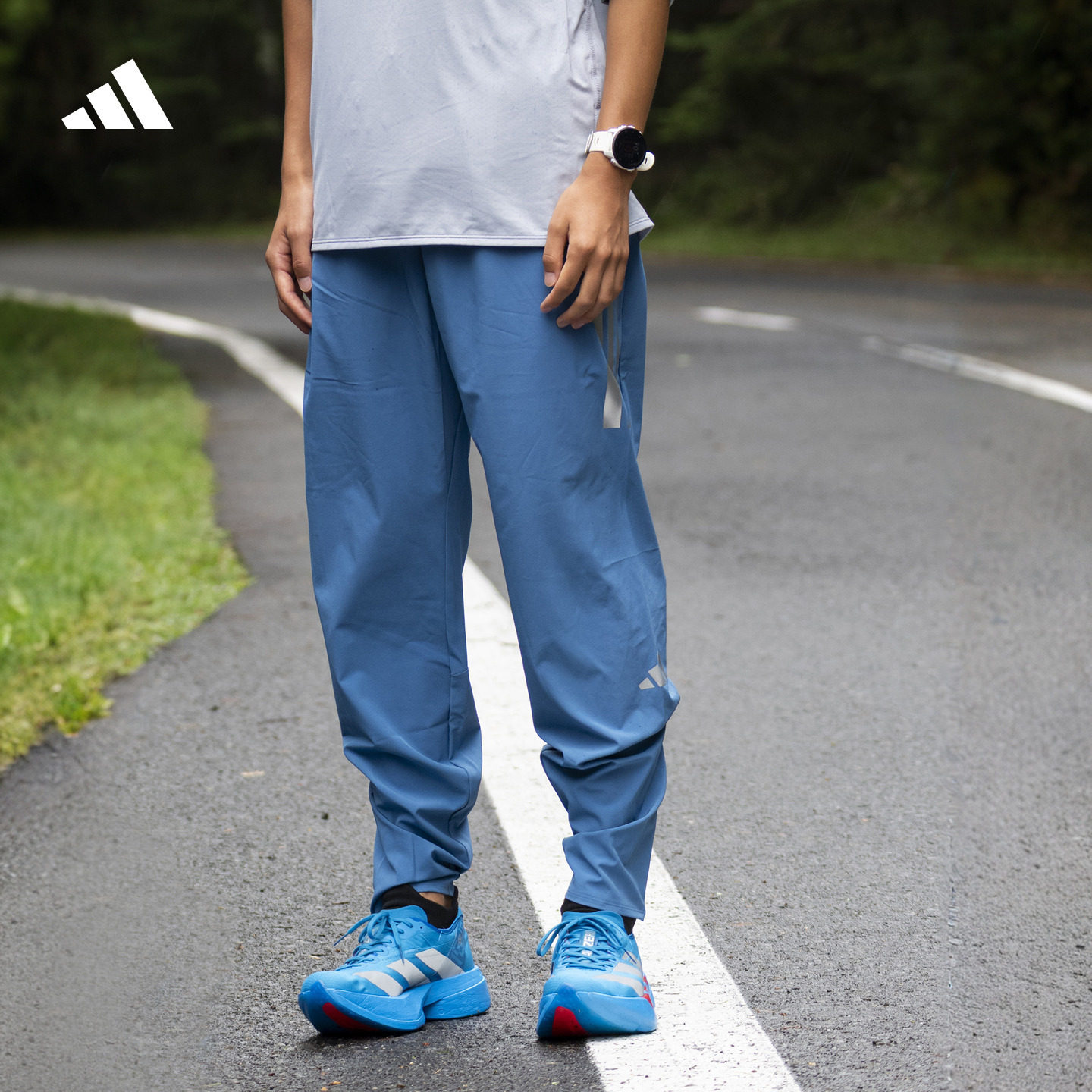 阿迪达斯男舒适跑步运动裤