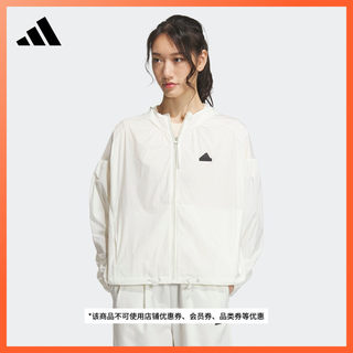 城野共生UPF50+宽松梭织连帽外套防晒衣女春adidas阿迪达斯轻运动