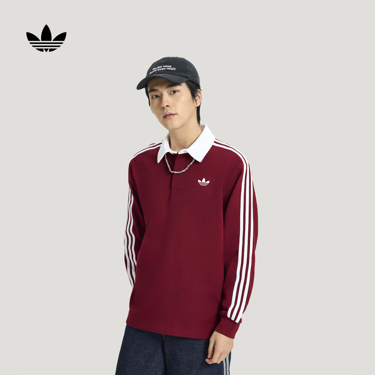 宽松舒适运动长袖POLO衫男装新款adidas阿迪达斯官方三叶草KG3905,运动服/休闲服装,运动POLO衫,淘宝优惠券,粉丝福利购,淘宝优惠卷