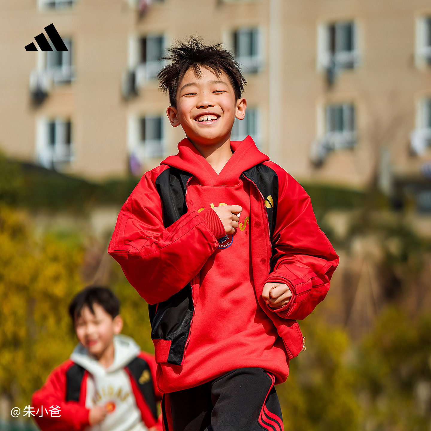 男大童拒水飞行员领双面穿休闲夹克外套秋冬adidas阿迪达斯轻运动