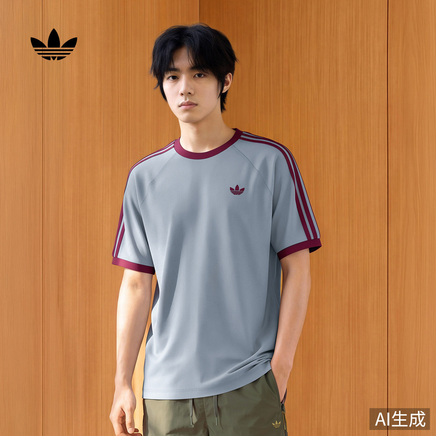 三条纹宽松日常舒适运动短袖T恤男女夏季adidas阿迪达斯三叶草