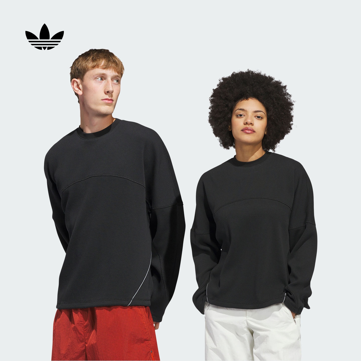 阿迪达斯三叶草男女长袖T恤