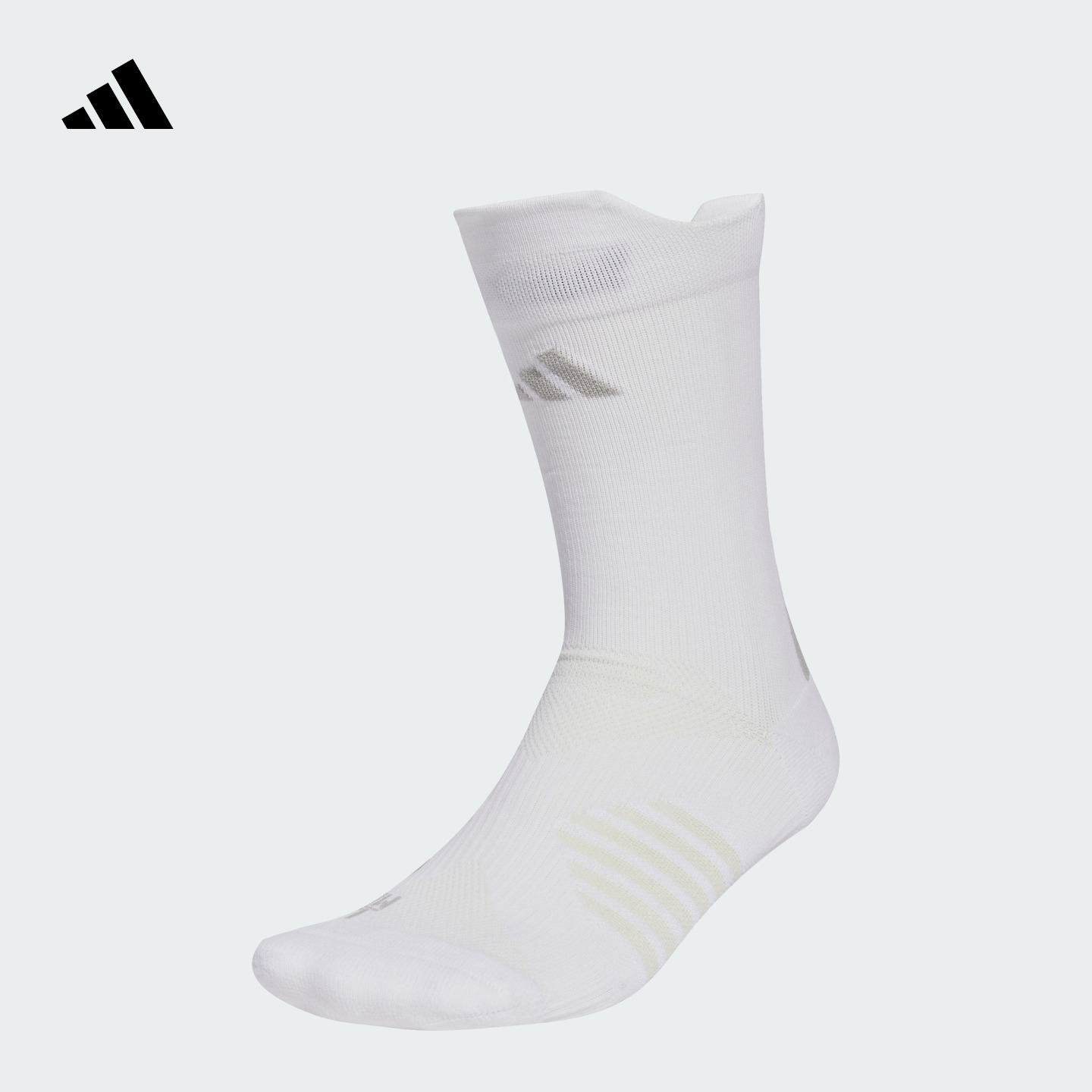阿迪达斯男女一双装中帮跑步袜