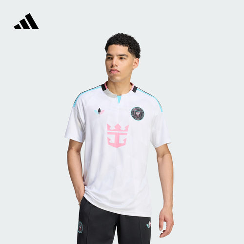 迈阿密国际第二客场球迷版足球速干短袖球衣男装adidas阿迪达斯