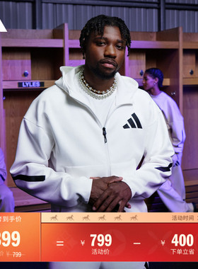 ADIDAS ZNE系列黑标制服亲肤柔软连帽外套男子阿迪达斯官方轻运动