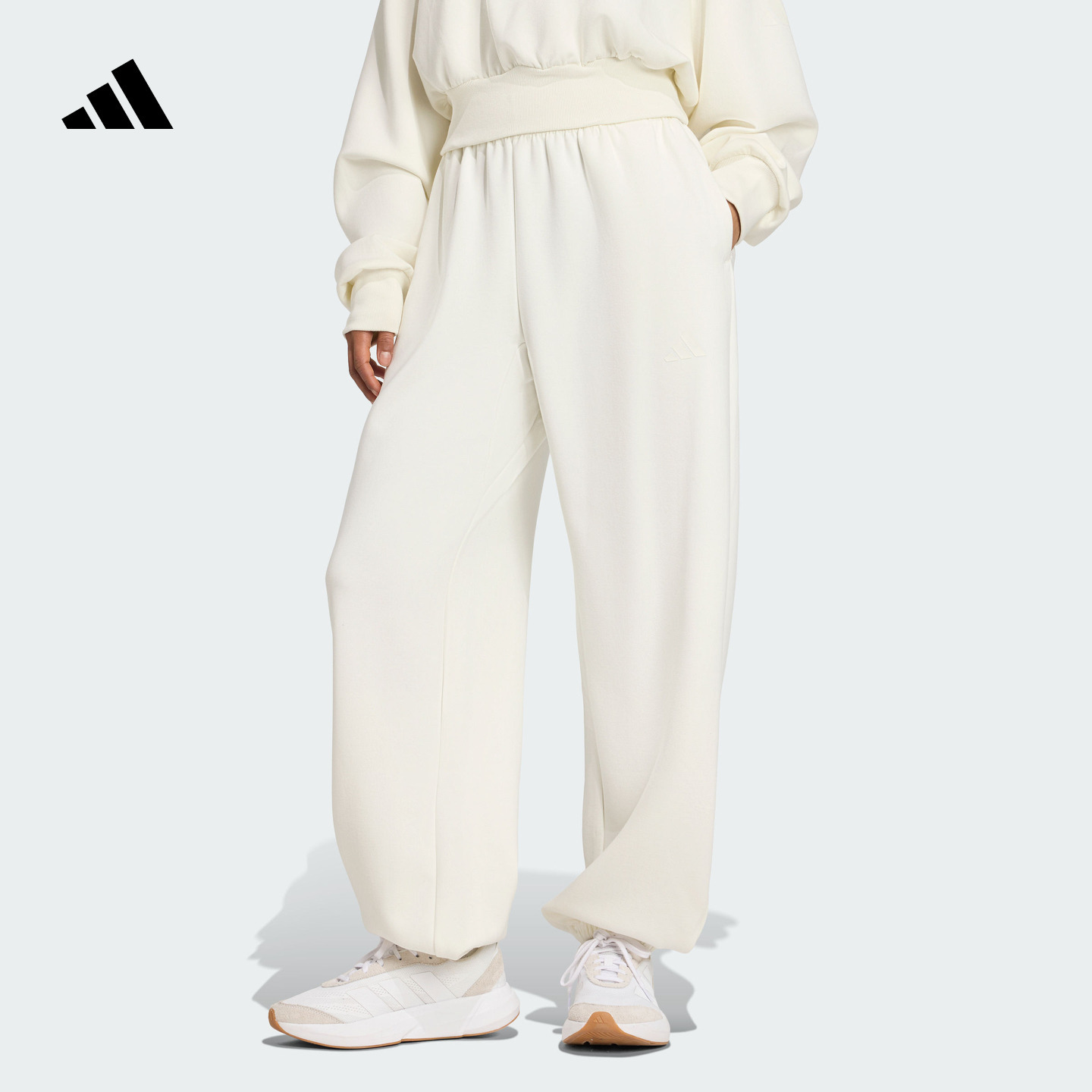 阿迪达斯女宽松舒适束脚运动裤