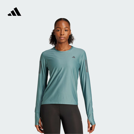 速干日常舒适跑步运动长袖T恤女装adidas阿迪达斯官方