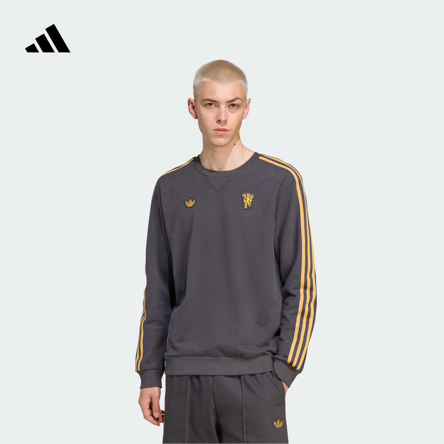 曼联足球休闲文化套头卫衣男装秋季新款adidas阿迪达斯官方JN2824