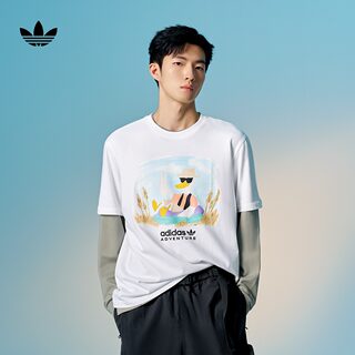 印花运动上衣圆领短袖T恤男装夏季adidas阿迪达斯三叶草HZ1145