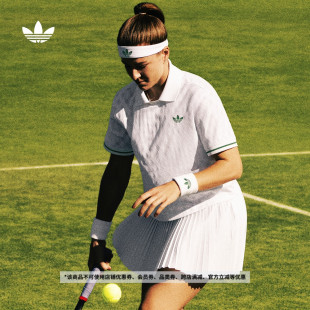 新款 速干网球文化运动短袖 夏季 POLO衫 adidas阿迪达斯三叶草 女装
