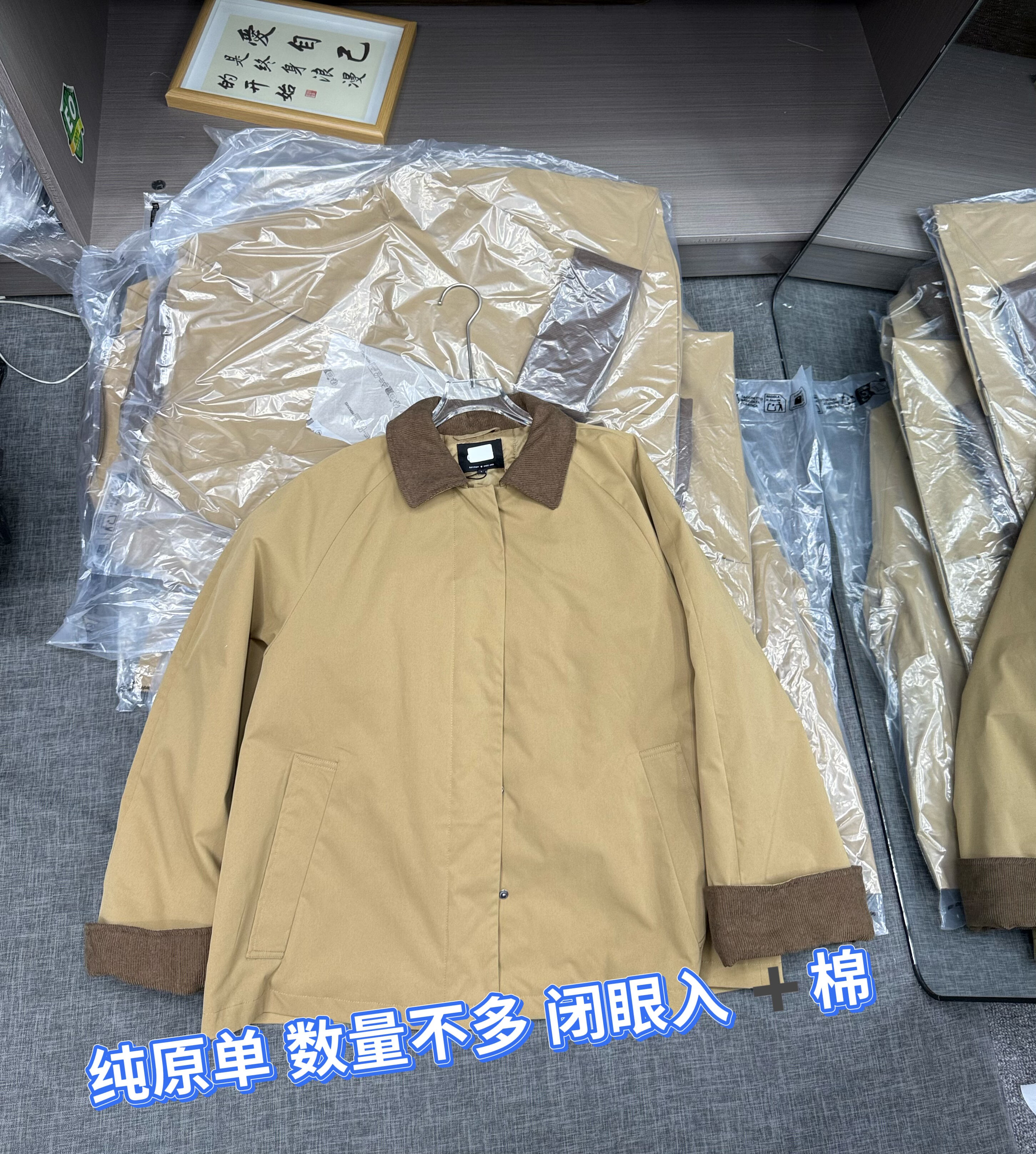 原单丹麦2025秋冬新款女装时尚百搭显瘦翻领薄棉外套女款 宽松版