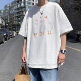 港风创意卡通印花百搭短袖宽松T恤夏季新品潮牌体恤衫225-2-20304，商品下架区，星座225-2