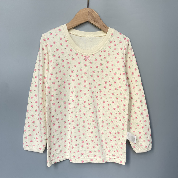 秋冬女童纯棉针织印花儿童秋衣