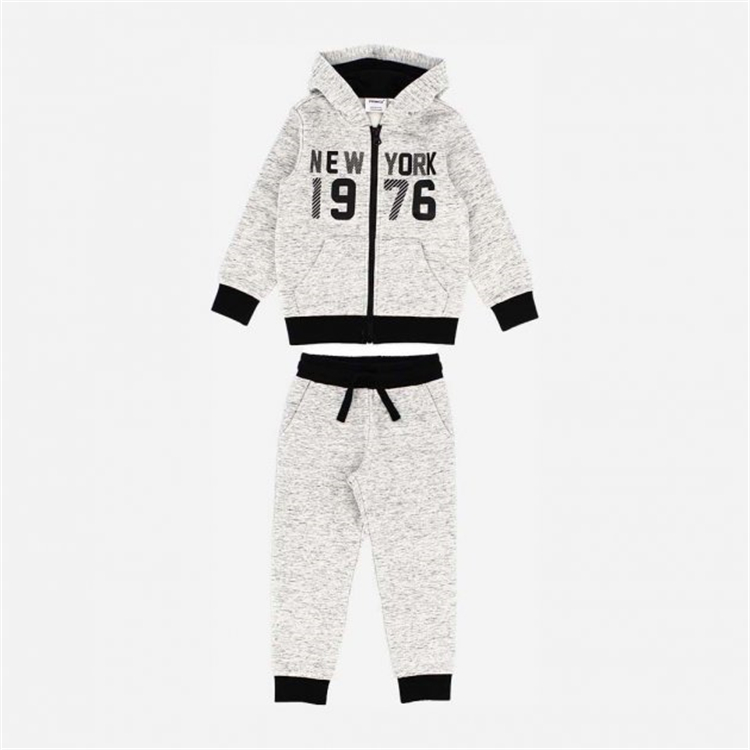 6A0 意大利男童薄绒拉链外套 秋冬款男宝纯棉字母印花连帽夹克