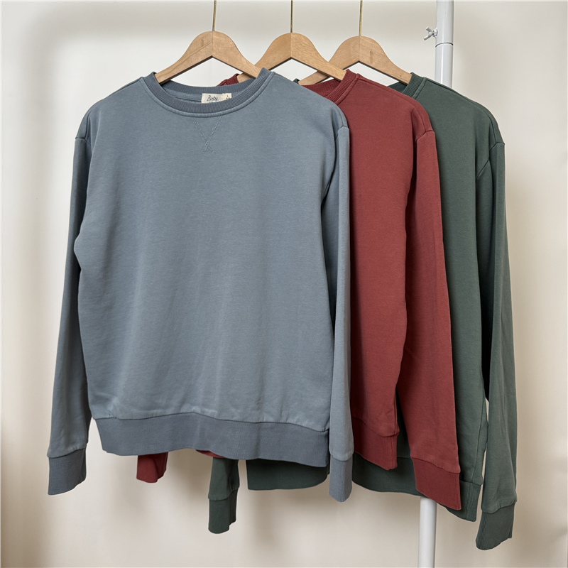 9B2 外贸男童棉抓绒圆领卫衣 秋冬6-16岁儿童纯色套头绒衫