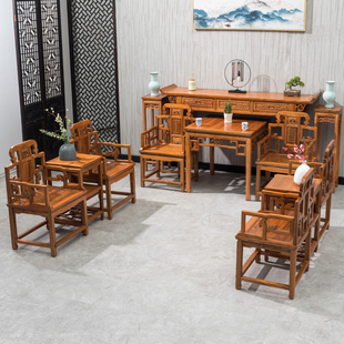 中堂六件套四件套八仙桌农村中堂堂屋家具条几柜客厅条案桌供桌台