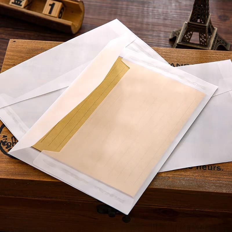 硫酸纸信封信纸套装文艺清新半透明磨砂感恩节手帐装饰感谢邀请函