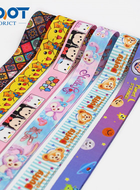 20905-933,19mm双面印卡通动画口罩带手工DIY钥匙挂绳织带手机绳