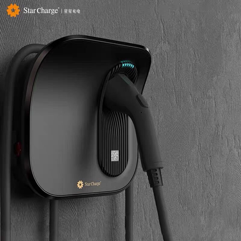 星星弯月充电7kw七孔标充电桩智能预约特斯拉小鹏7/11/21kw充电桩