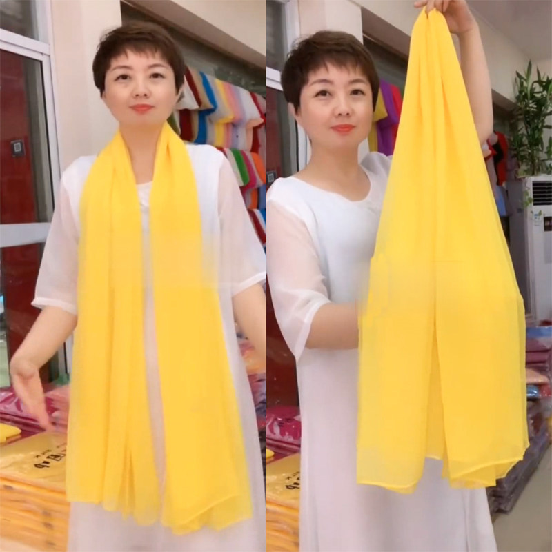 鳄鱼皱女纱巾围巾丝巾