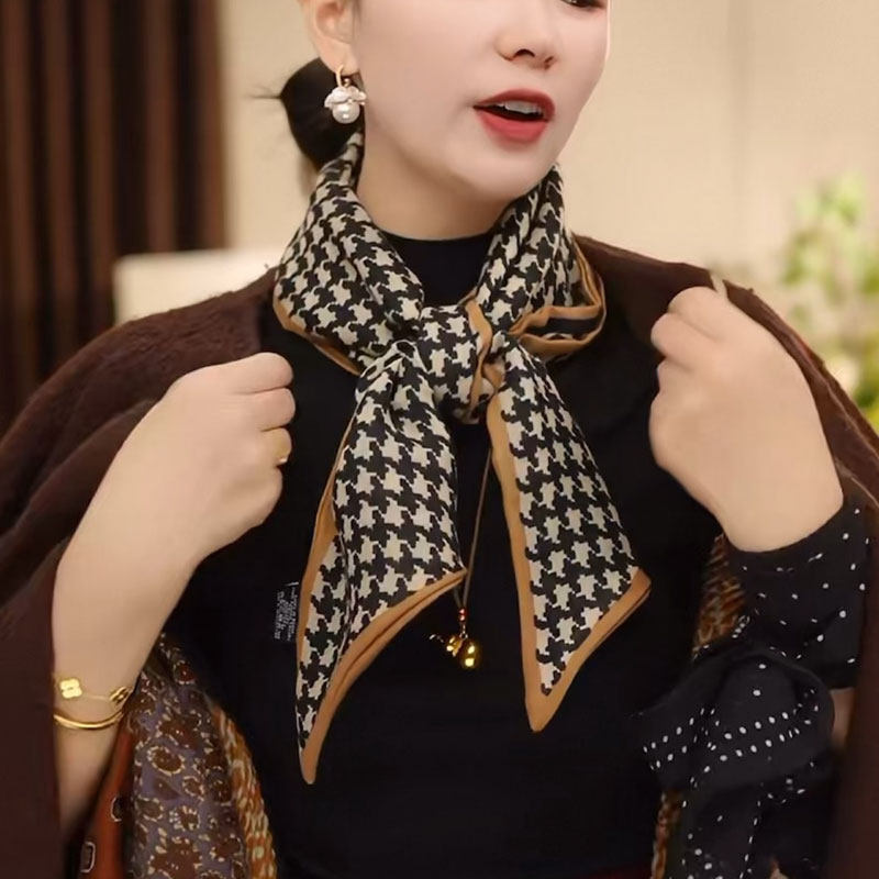 轻奢双面丝毛飘带长款围巾披肩