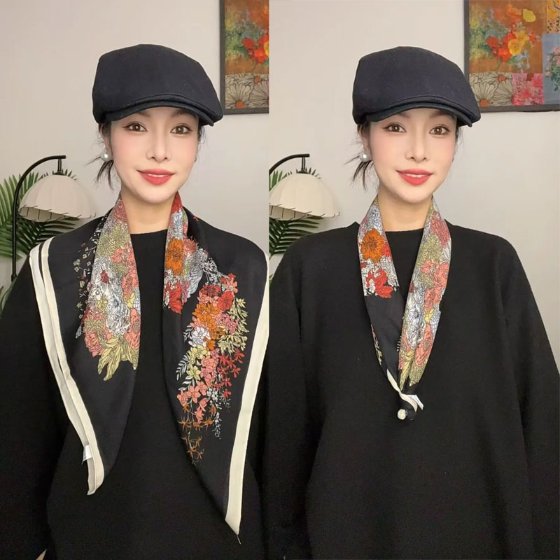 丝绒棉麻毛65小方巾领巾围巾披肩