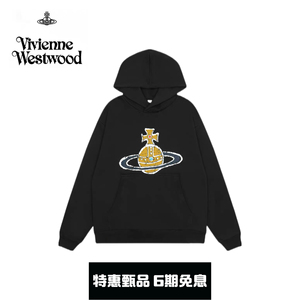 官网正品Vivienne西太后土星秋冬款做旧裂纹印花连帽卫衣宽松男女