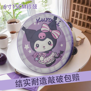 儿童打击乐器摇铃幼儿园双面鼓手敲打玩具鼓宝宝木质腰鼓拍拍鼓
