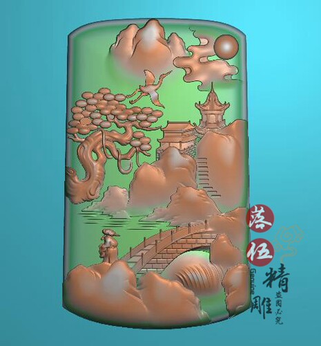 jdp浮雕图玉雕人物灰度图精雕图