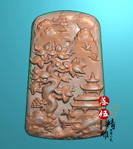 山水人家新款43479人物小挂件精雕浮雕玉雕灰度图JDPBMP电脑雕刻