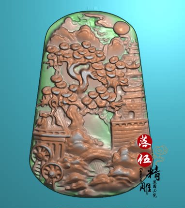山水人家扫描51140 精雕图 浮雕玉雕灰度图 电脑雕刻 JDP BMP