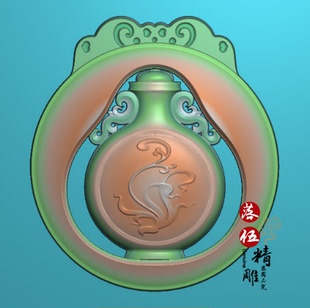 镂空大花瓶8648佛魔善恶一念之间精雕图浮雕玉雕灰度图JDPBMP雕刻