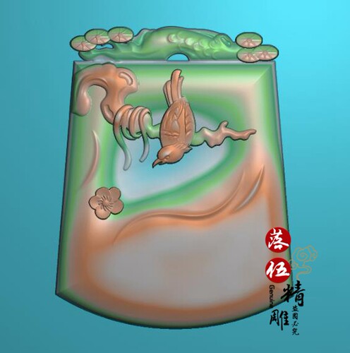 喜上眉梢50800莲花荷花悟道精雕图浮雕玉雕灰度图电脑雕刻JDPBMP
