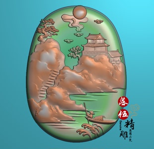 山水人家7751 龙牌大头龙盘龙精雕图雕刻浮雕玉雕灰度图JDPBMP