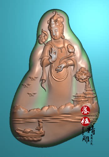 山水观世音09860.5.21随型守护神精雕图浮雕玉雕灰度图JDPBMP电脑