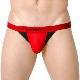 UzHot男士内裤性感囊袋排气孔舒适u凸男高叉三角内裤13006红色,女士内衣/男士内衣/家居服,男三角内裤,淘宝优惠券,粉丝福利购,淘宝优惠卷