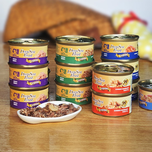 贝多芬宠物/猫厨进口猫罐啫喱肉冻鲔鱼鲑鱼虾仁猫零食罐头85g