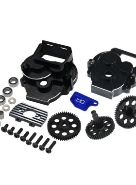 HR Traxxas TRX-4M铝合金高扭力波箱总成带钢齿 齿比68：1