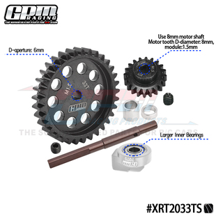 GPM 大X 6S/8S XRT 大脚车铬钢大齿33T/马达齿20T M1.5模加大轴承
