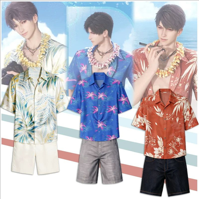 恋与深空夏日沙滩短袖cos衬衫